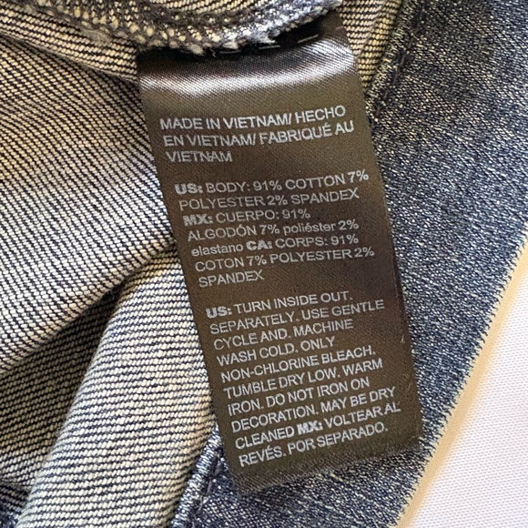 White House Black Market Size 6 Denim Sheath Chain Detail Midi Dress - Picture 7 of 8